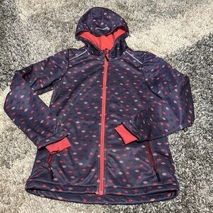 Crivit Ski Snow Winter Hooded Pink Gray Reflective Jacket Size 10-12Y